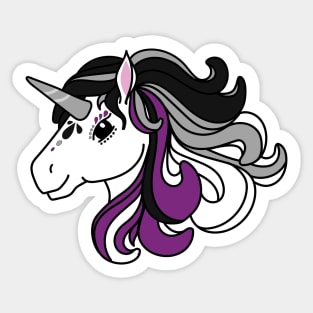 Rainbow Unicorn, Asexual Pride Sticker